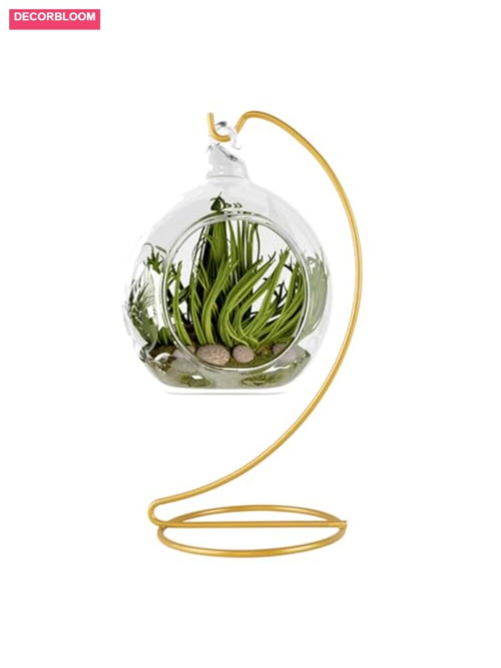 9 Inch Metal Ornament Display Stand Hanging Hook Stand with Round Base